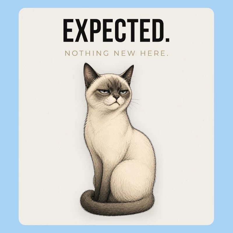 ATTENDU. Conception du mème humour sec du Noble Chat