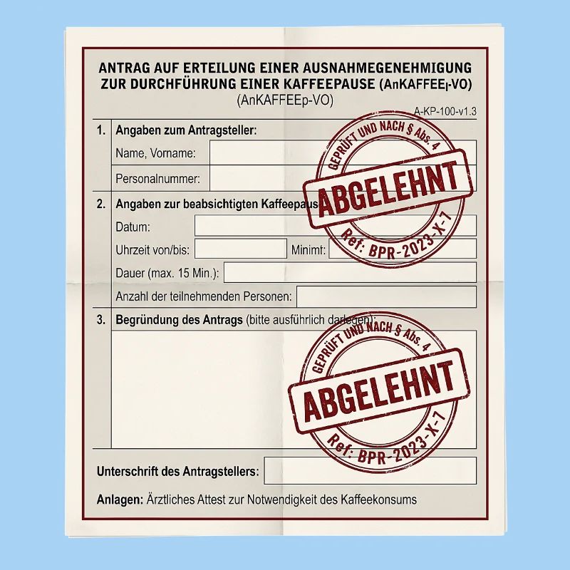 Antrag auf Kaffeepause