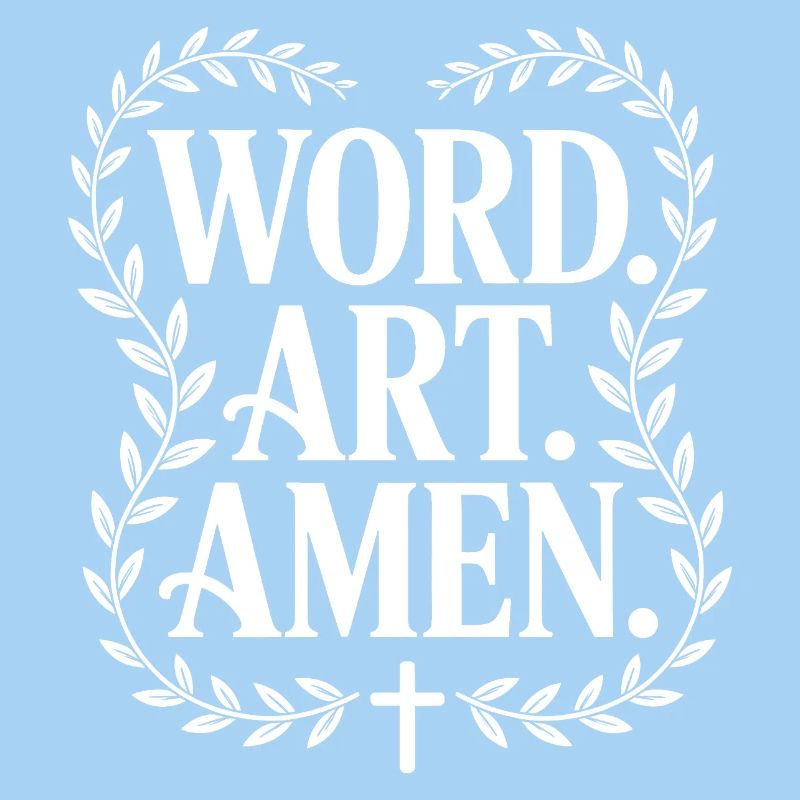 Art de mots Amen Croix Laurel