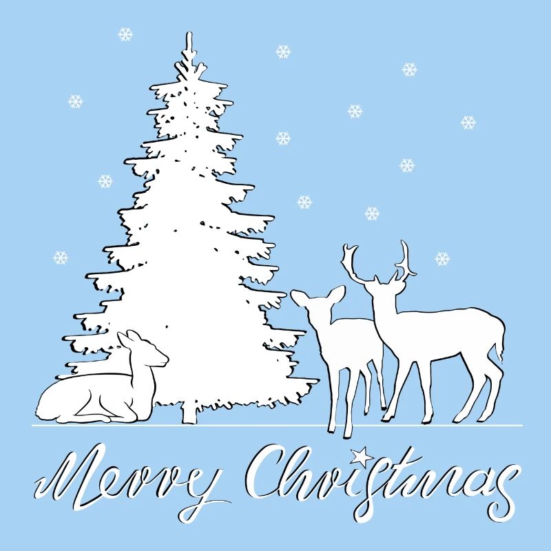 Deer under the Christmas tree