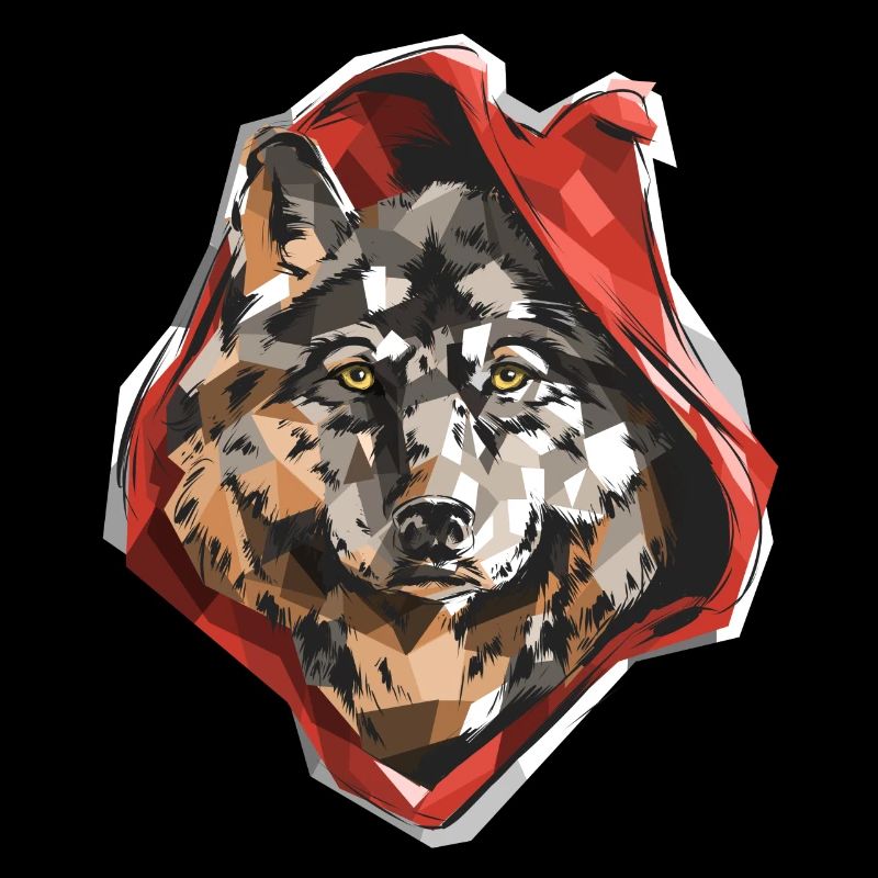 Animal Red Ridin Wolf Pun Graphic Design
