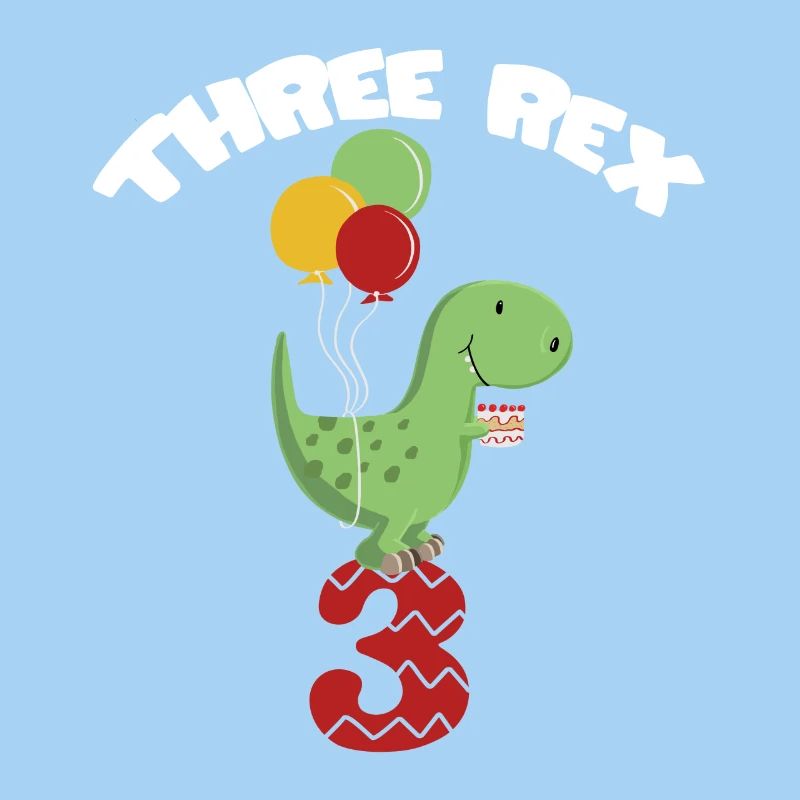 Three Rex - Third Birthday Boy - 3 years
