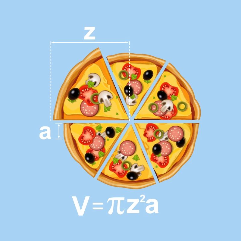Pizza Motiv Mathe Radius