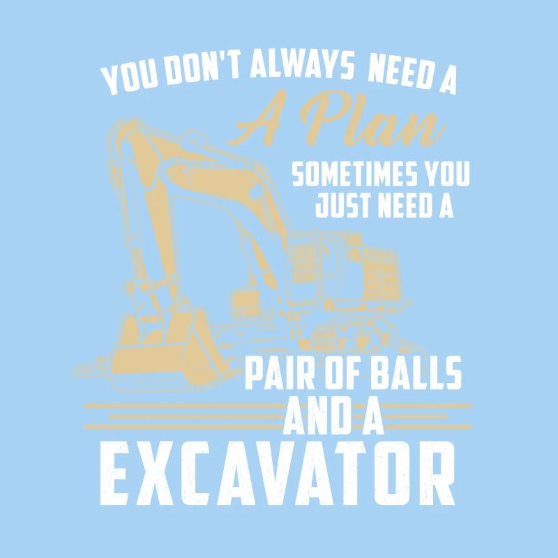 Construction worker · Construction site · Excavator · No plan