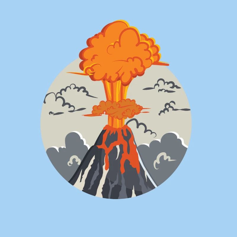 Ausbrechender Vulkan