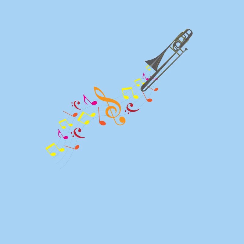 Trombone And Musical Notes