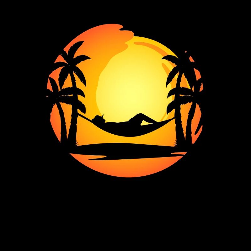 Hammock Sunset Palm Trees Island