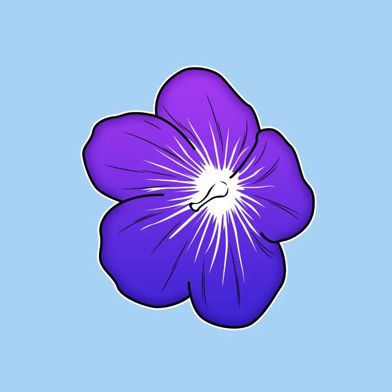 Violette Blütenillustration mit leuchtender Mitte