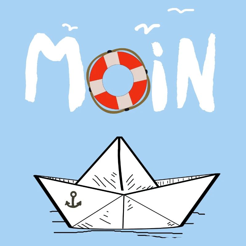 Moin Möwen Rettungsring Papierboot Schiff