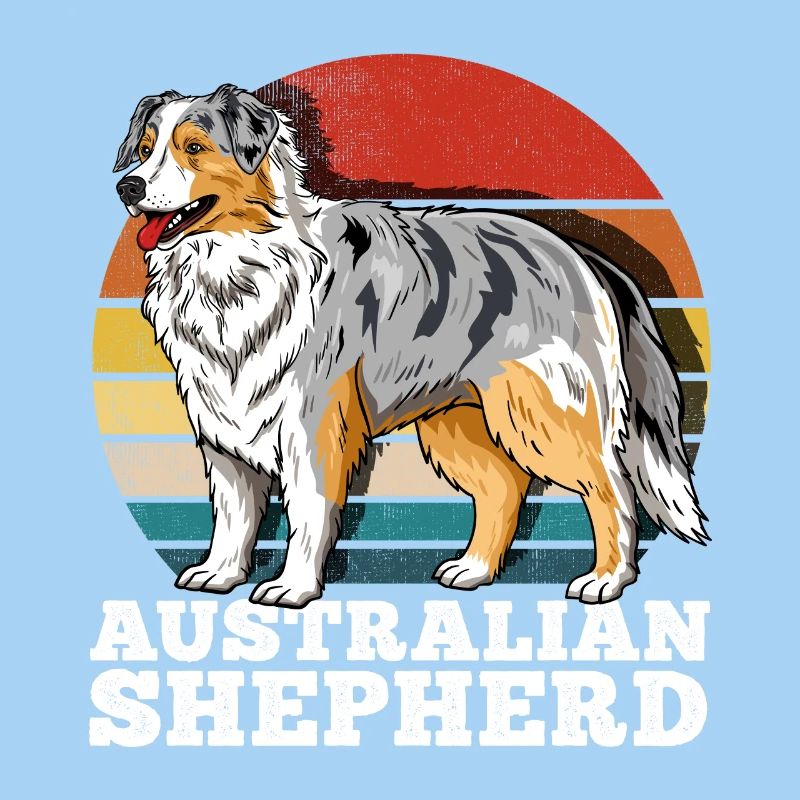 Australian Shepherd Aussie Retro