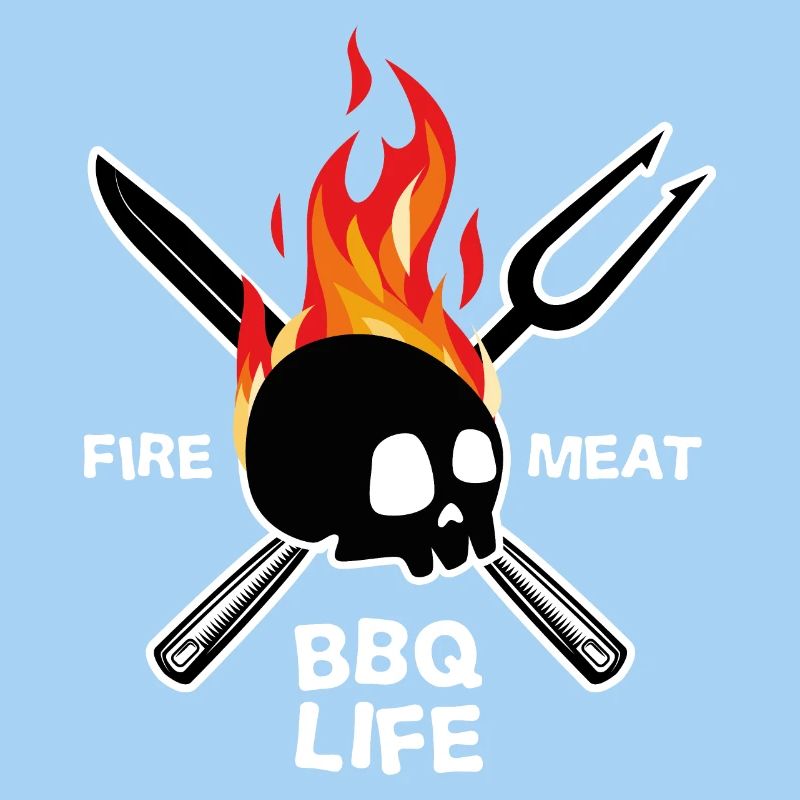 Barbecue BBQ Life Skull Gift Kitchen