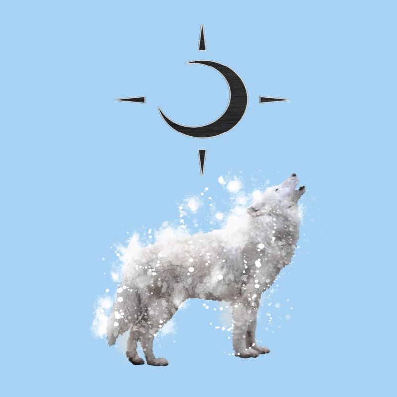 Wolf's Kunst mit Halbmond