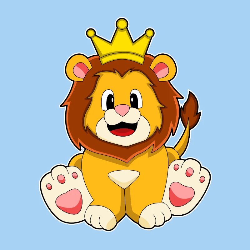 Lion comme roi avec couronne