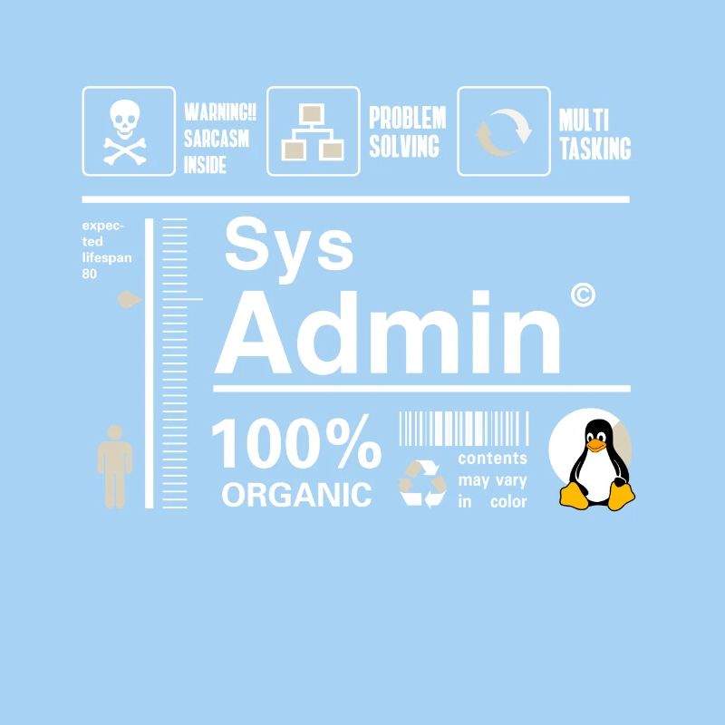 Sys Admin Penguin Ordinateur Nerd pc Platine cpu inh