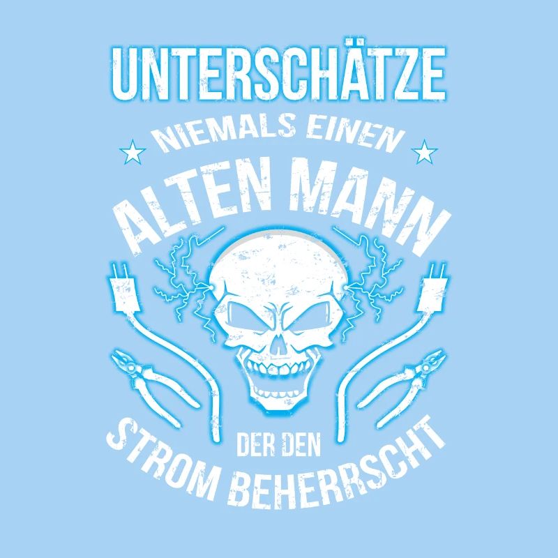 Elektriker Alter Mann der den Strom beherrscht