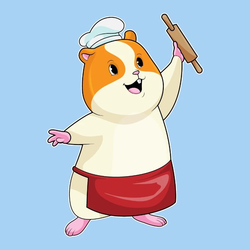 Hamster Bäcker Nudelholz Backen