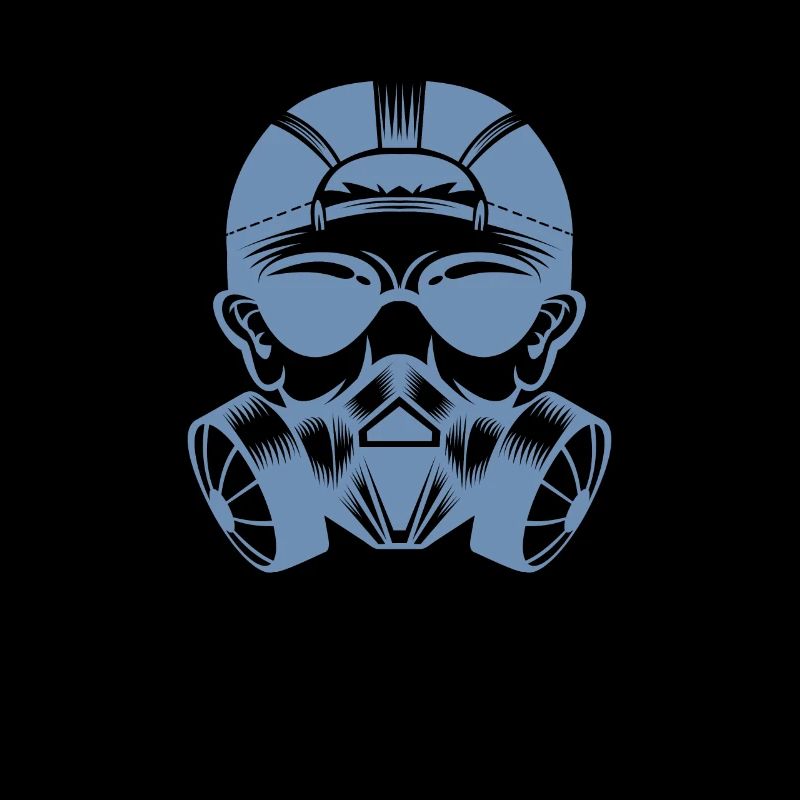 Techno Kopf Gesicht Gasmaske Brille Basecap