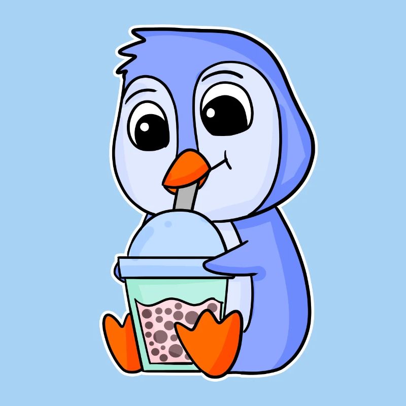 Pinguin Bubble tea Motiv