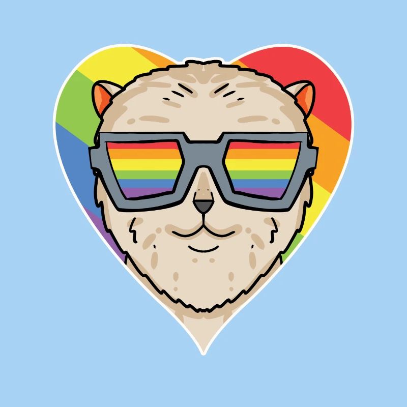 Regenbogen - Hund mit Brille - Zwergspitz