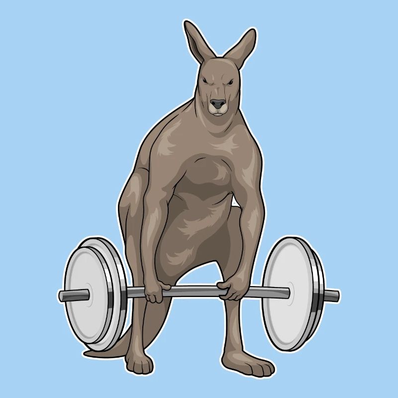 Bodybuilder Kangaroo Bodybuilding avec haltère
