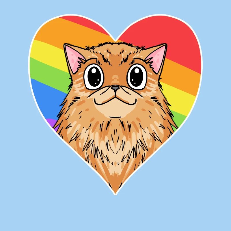 Regenbogen - Katze mit Herz