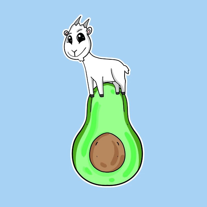Ziegenbock auf Avocado