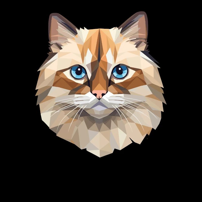 Conception de polygones de chat birman