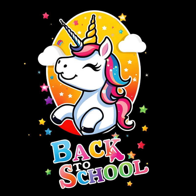Unicorn Einhorn zurück zur Schule