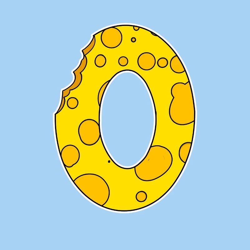 Letter O - Initial Letter O - Cheese Motif