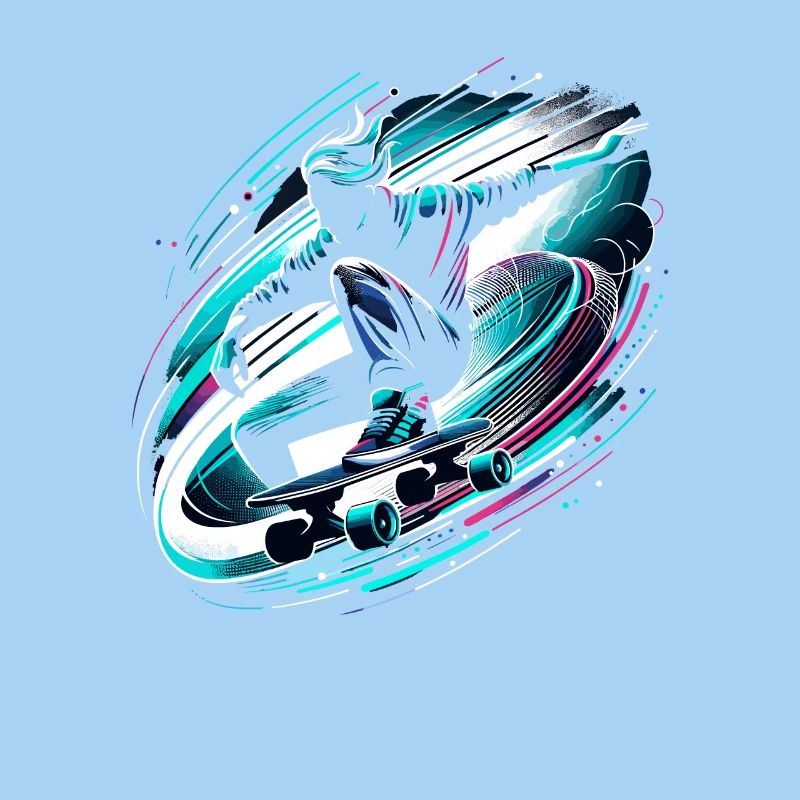 Longboarder auf Skateboard oder Longboard