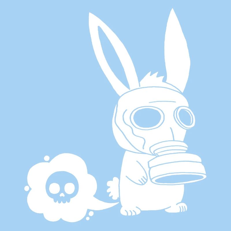 White rabbit farting