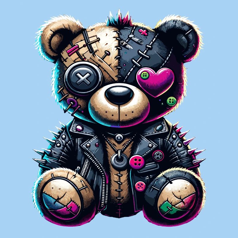Punk Emo Plush Teddy Bear