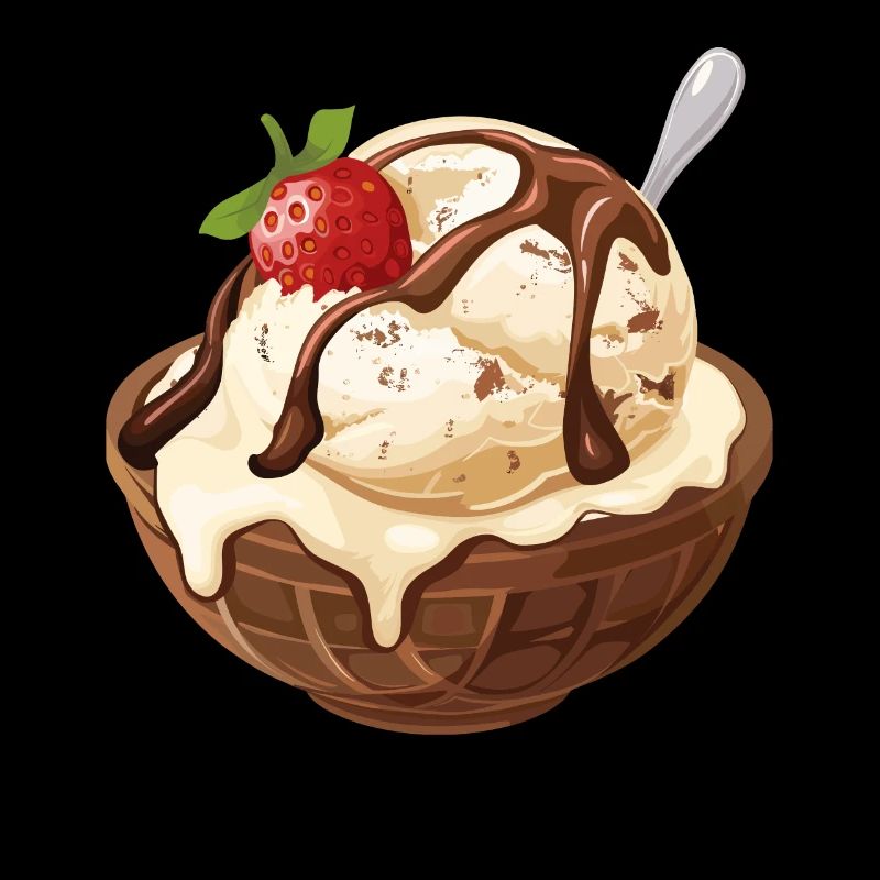 Vanilleeis Erdbeer Eisbecher Genuss Moment