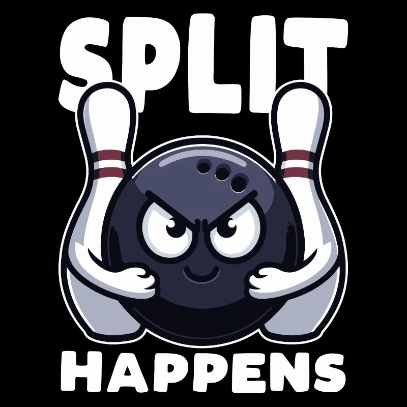 Split Happens Bowling Funny bowling ball two pins
