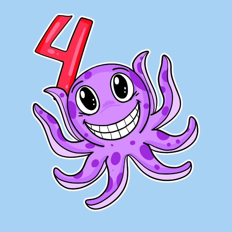 Motif 4e anniversaire Octopus - Quatre ans