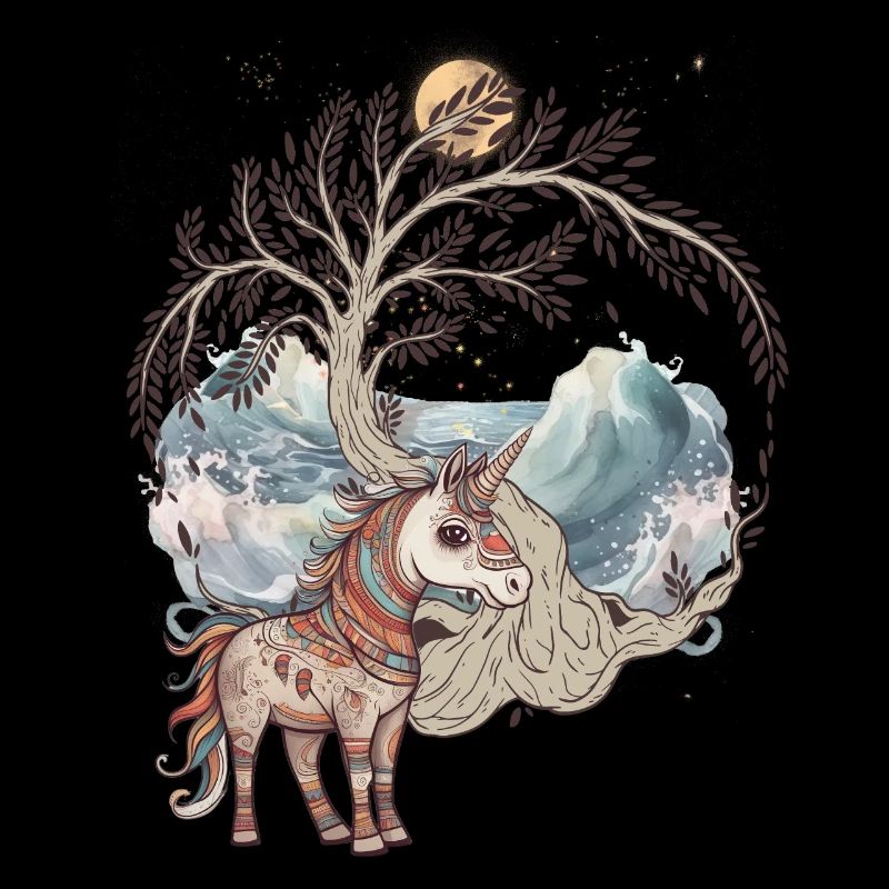 Mystisch Einhorn Einhörner Pferd Pferde Fabelwesen