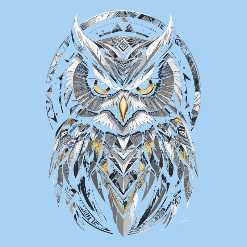 Gelbe Eule - Geometrisches Symbol