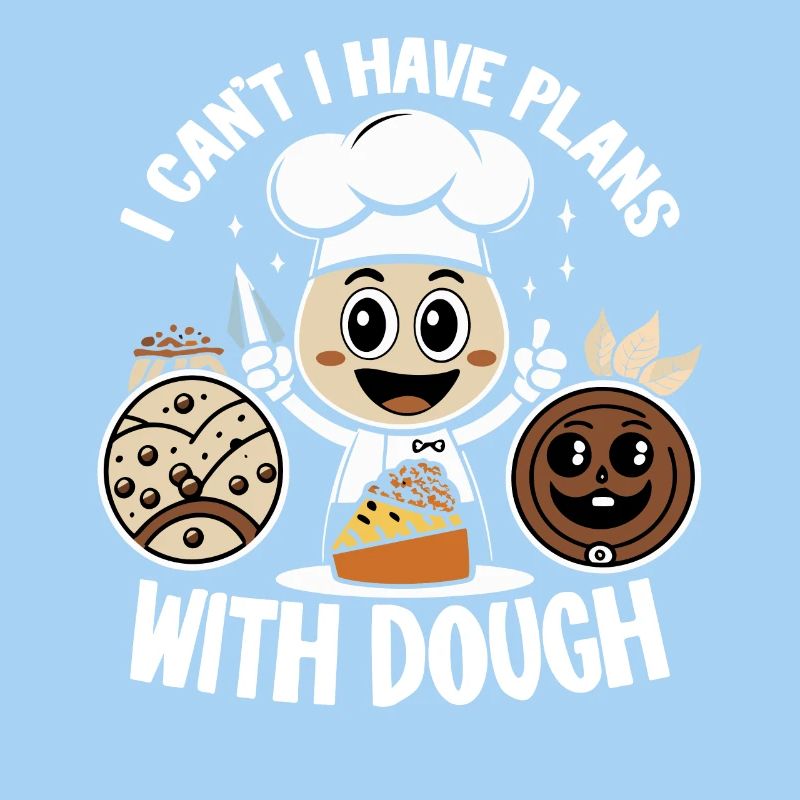 Chef with dough joy