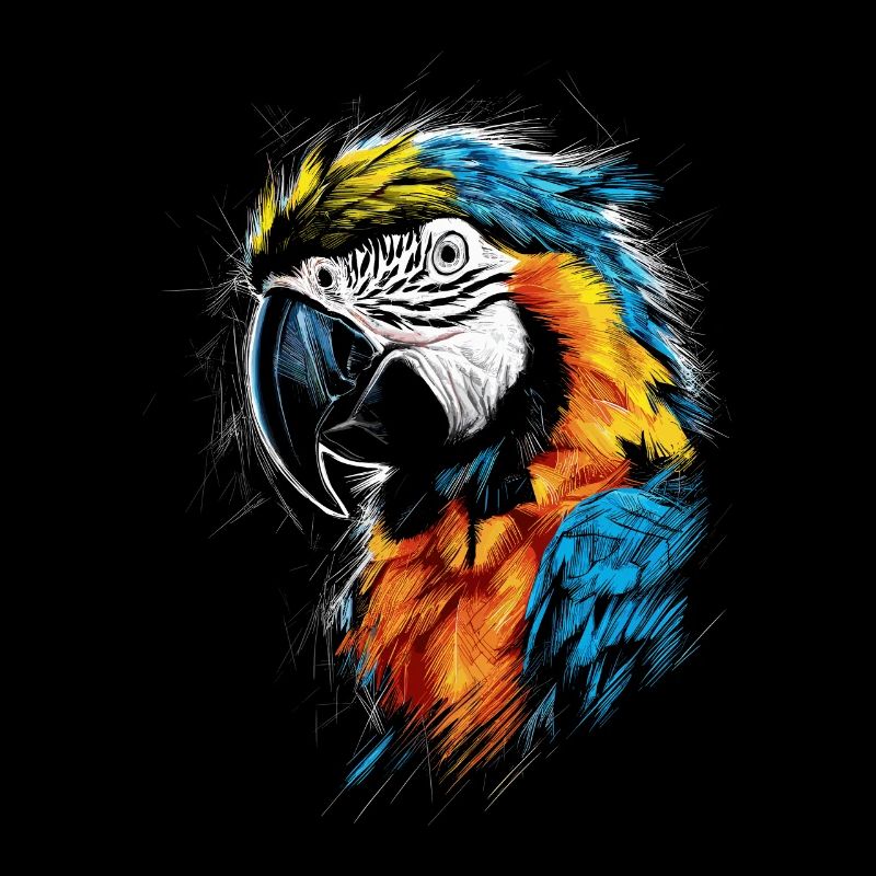 Macaw Parot Art Drawing Abstract Animal