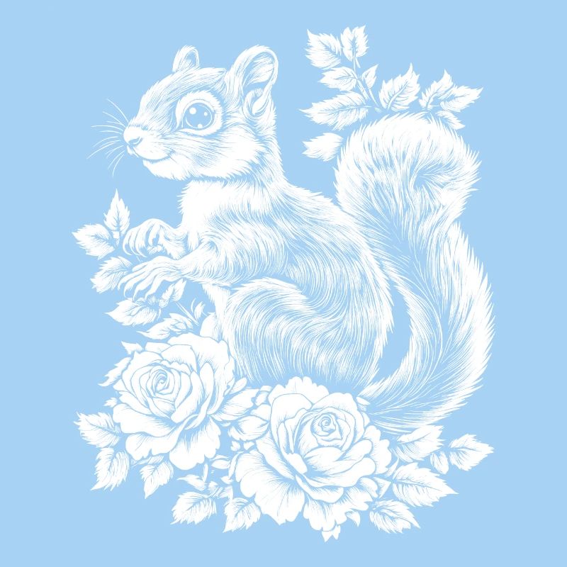 Hörnchen Rose Blumen Ästhetik Eichhörnchen