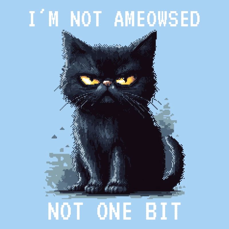 I'm Not Ameowsed Schwarze Katze Pixelart Pixel