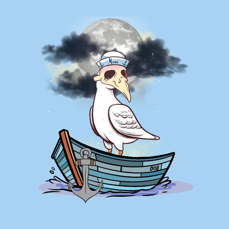 Halloween Möwe Möwen Boot Fährmann Boote