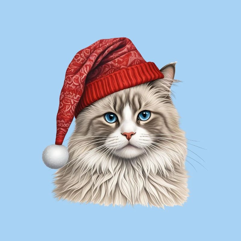 Chat ragdoll de Noël