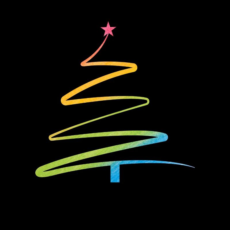 Regenbogen Weihnachtsbaum Aquarell