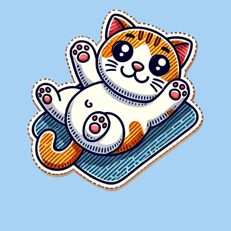 Süßes Kätzchen auf einer Decke will Bauch kraulen