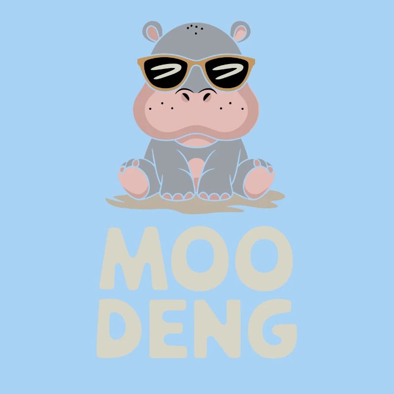 Moo Deng Hippo : Hippopotame cool avec lunettes de soleil