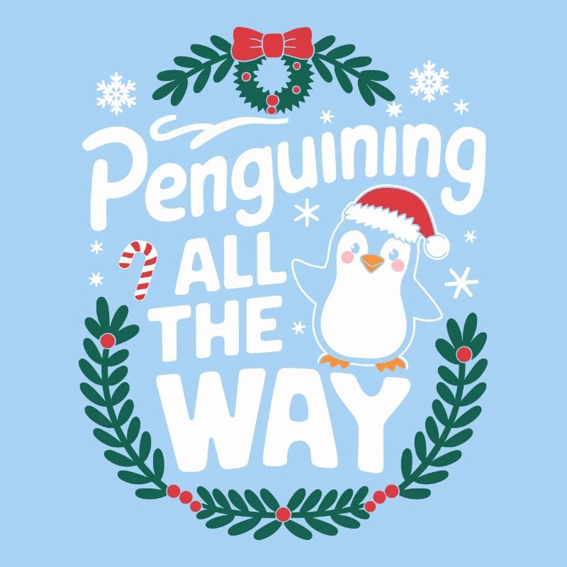 Pingouin de Noël Pingouin tout le chemin
