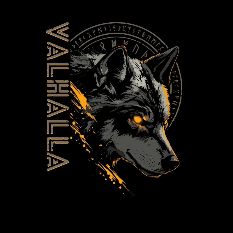 Vegvisir Runen Wolf Walhalla Wikinger Nordisch