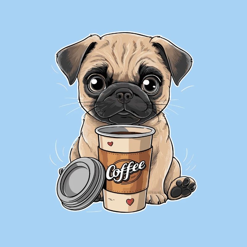 Mops Hundehalter Mops Liebe Kaffee