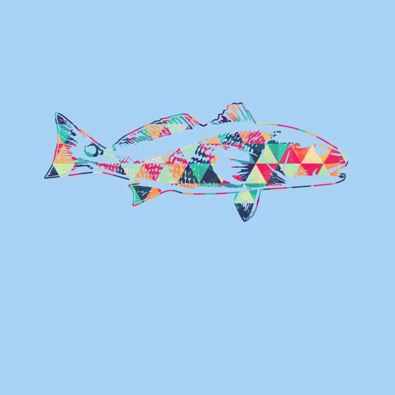 Geometric Redfish Colorful